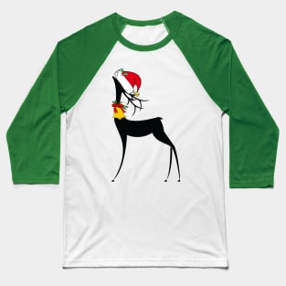 Pretty Christmas Reindeer Baseball T-Shirt